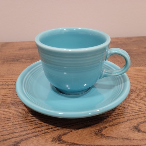 Fiestaware Dining Fiestaware Cup Saucer Turquoise Poshmark